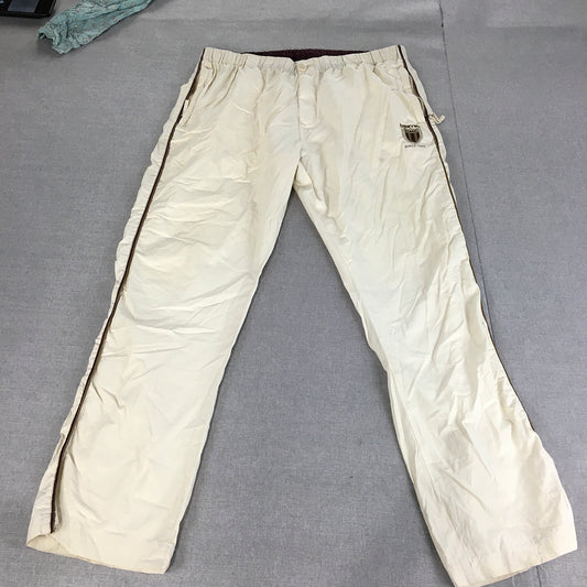 Beevee Mens Pants Size 3XL Ivory White Elastic Waist Pockets