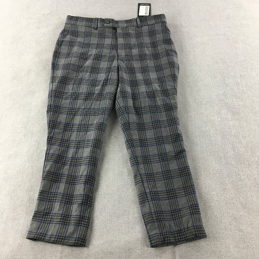 NEW Boohoo MAN Dress Pants Size S Grey Checkered Pockets