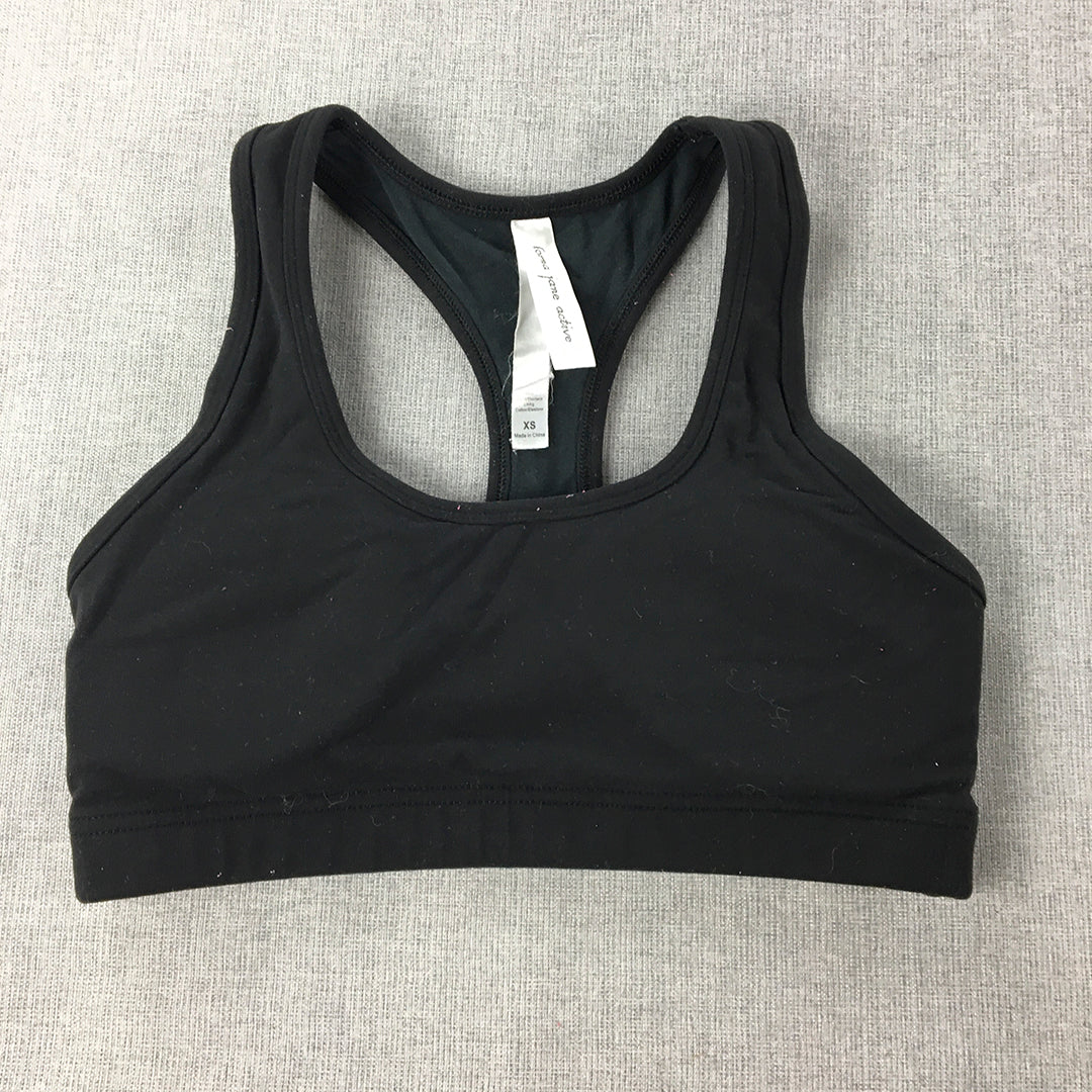 Lorna Jane Womens Sports Bra Size XS Black Cropped Top Activewear Gym