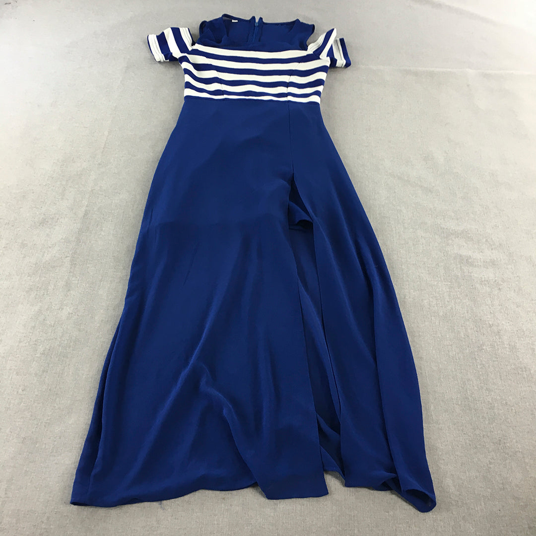 Vero Moda Classics Womens Dress Size S Blue A-Line Midi Striped