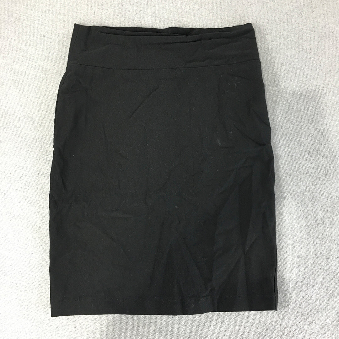 Paper Scissors Womens Mini Skirt Size 10 Black Elastic Waist Straight Stretch