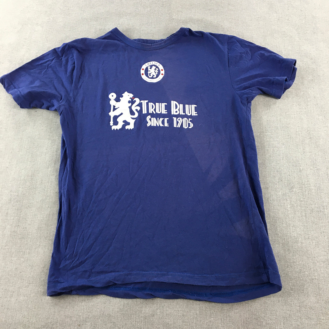 Chelsea FC Womens T-Shirt Size S Blue Logo Short Sleeve Top