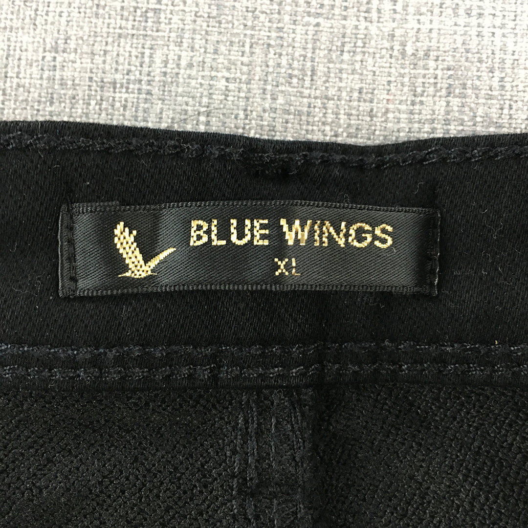 Blue Wings Womens Jeans Size 28 x 26 Black Slim Straight Stretch Denim