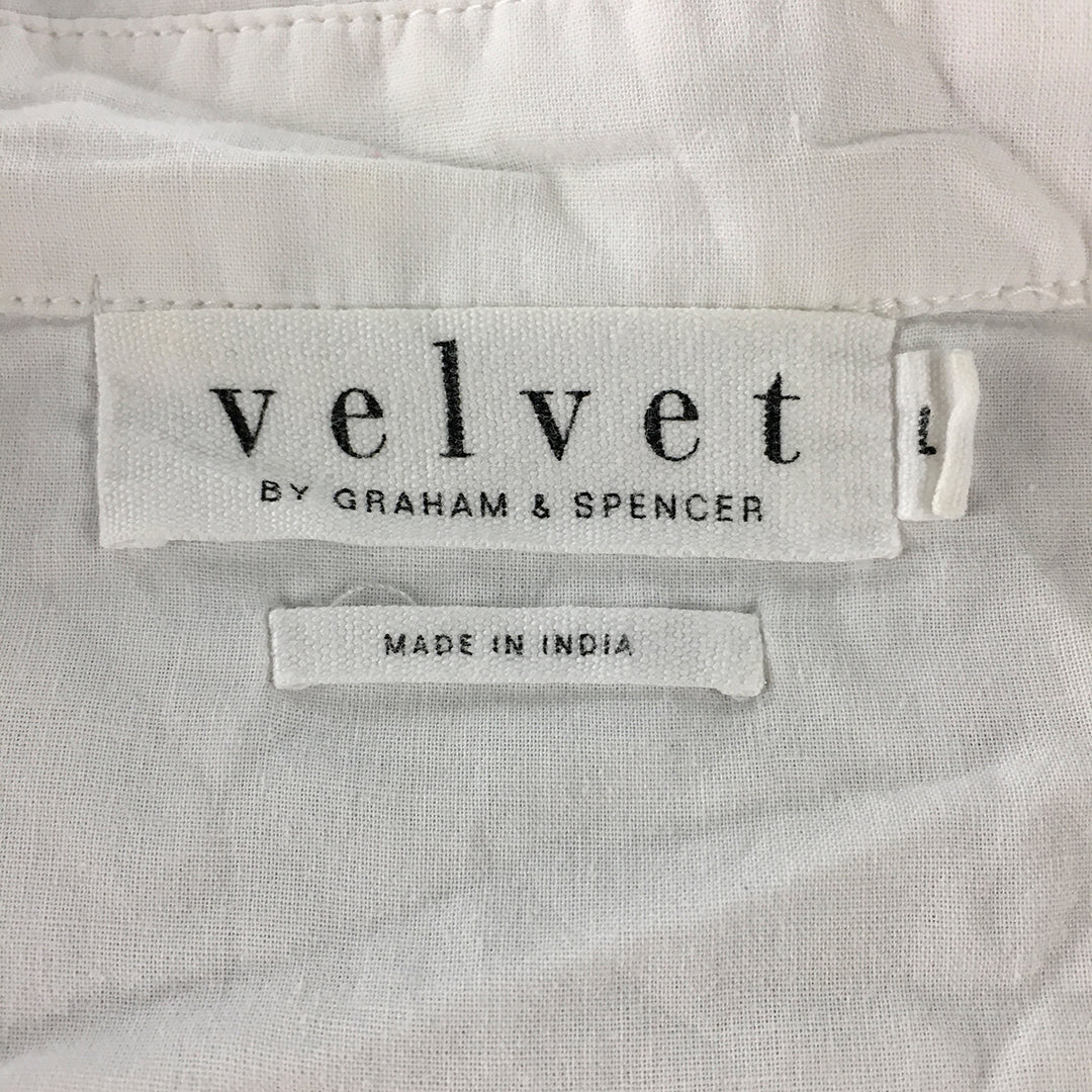 Velvet by Graham & Spencer Womens Shirt Size L White Long Sleeve Button-Up