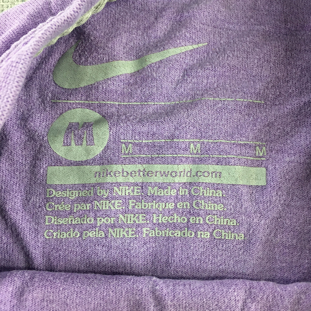 Nike Kids Girls T-Shirt Youth Size M (10 - 12 Years) Purple Big Swoosh Logo