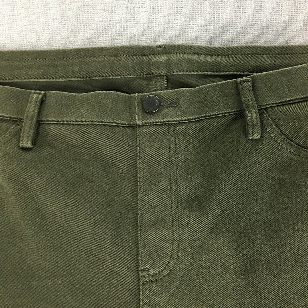 Uniqlo Womens Legging Jeans Size XL Khaki Green Skinny Stretch Denim