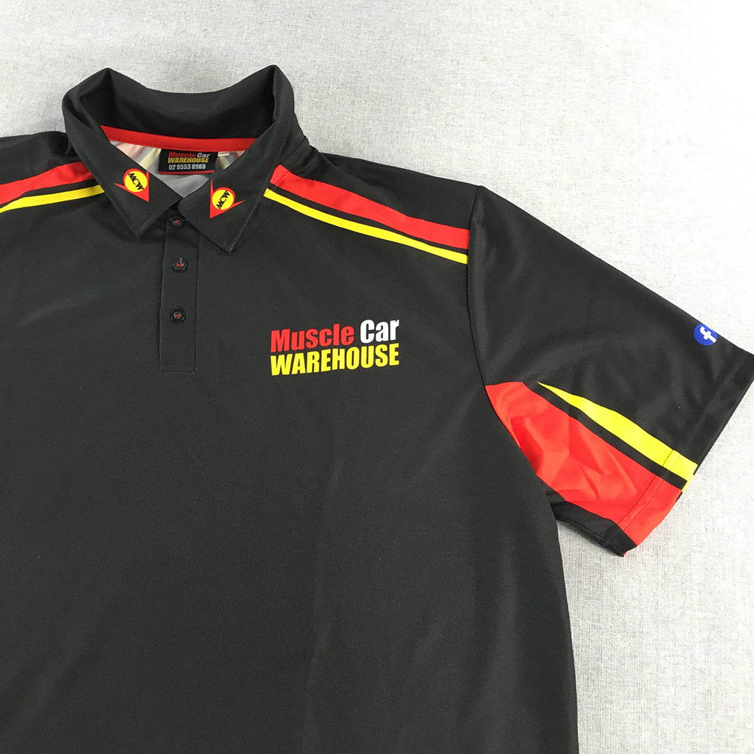 Muscle Car Warehouse Mens Polo Shirt Size 2XL Black Short Sleeve