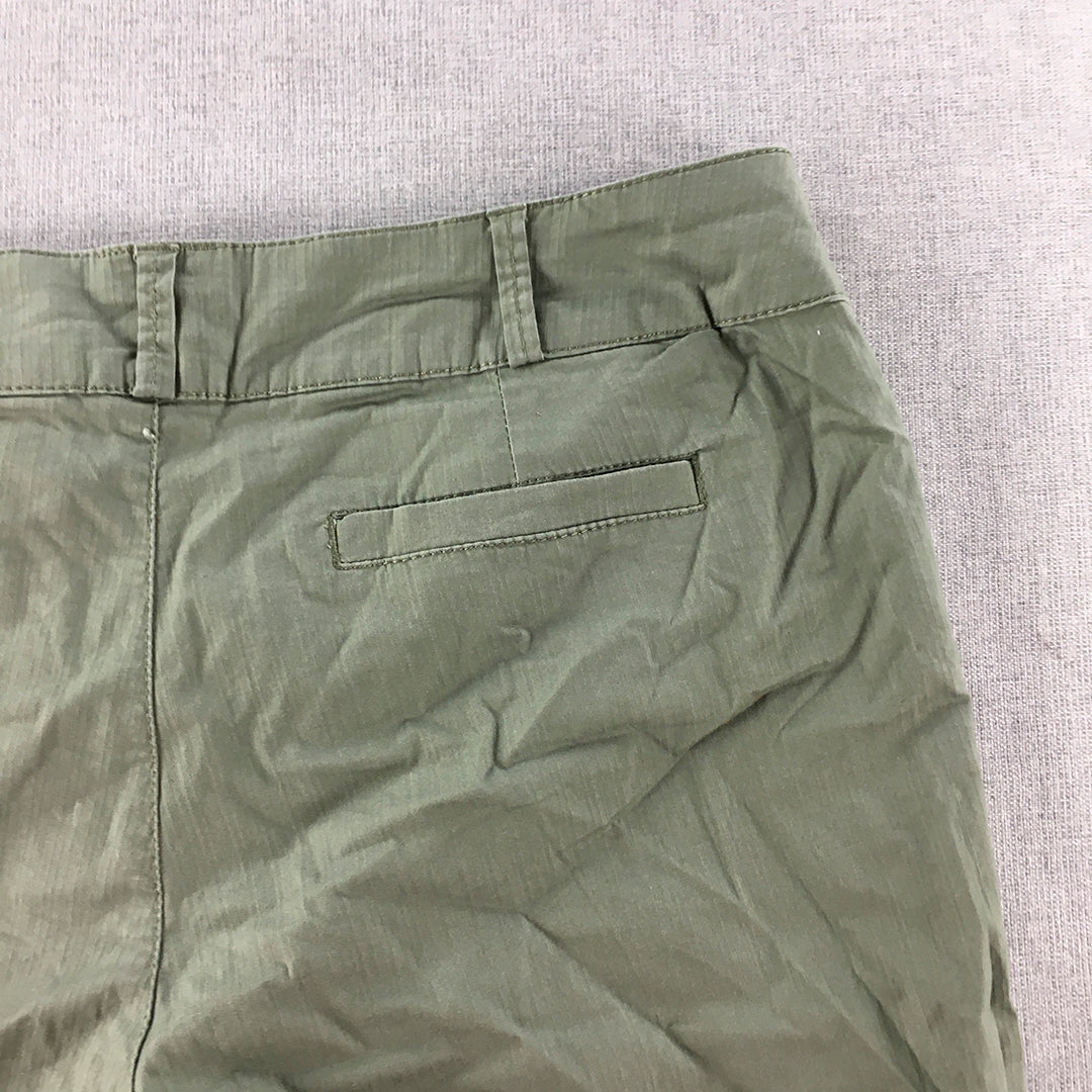 Esprit Womens Bermuda Shorts Size 12 Khaki Green Pockets