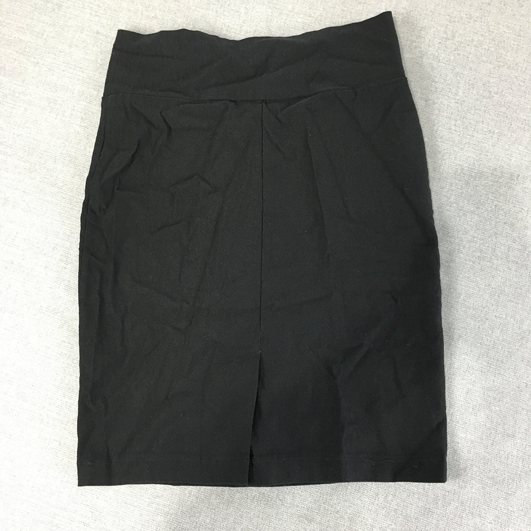 Paper Scissors Womens Mini Skirt Size 10 Black Elastic Waist Straight Stretch