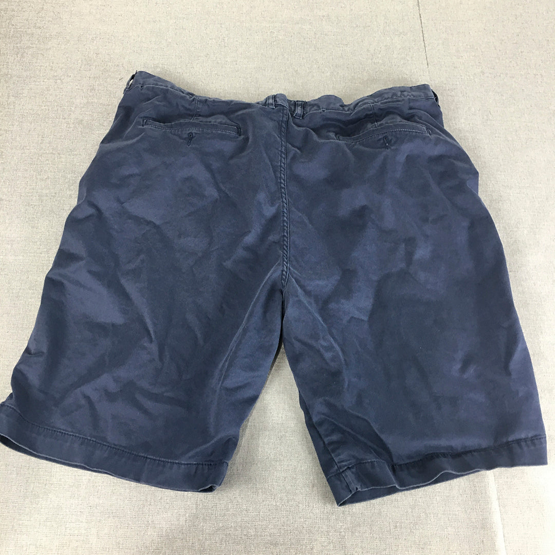 Jachs Mens Chino Shorts Size 36 Blue Pockets Casual Walking