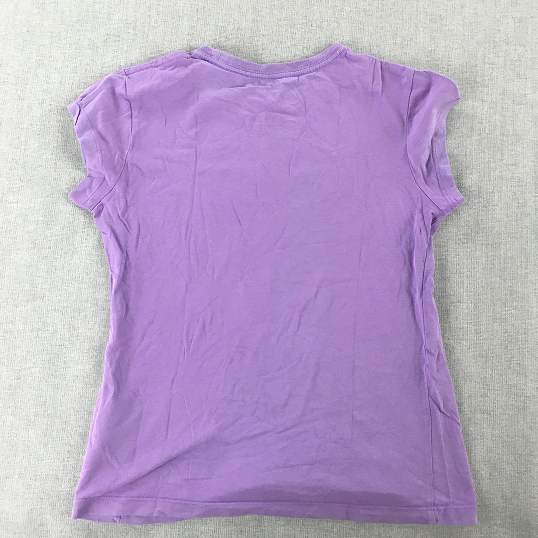 Nike Kids Girls T-Shirt Youth Size M (10 - 12 Years) Purple Big Swoosh Logo