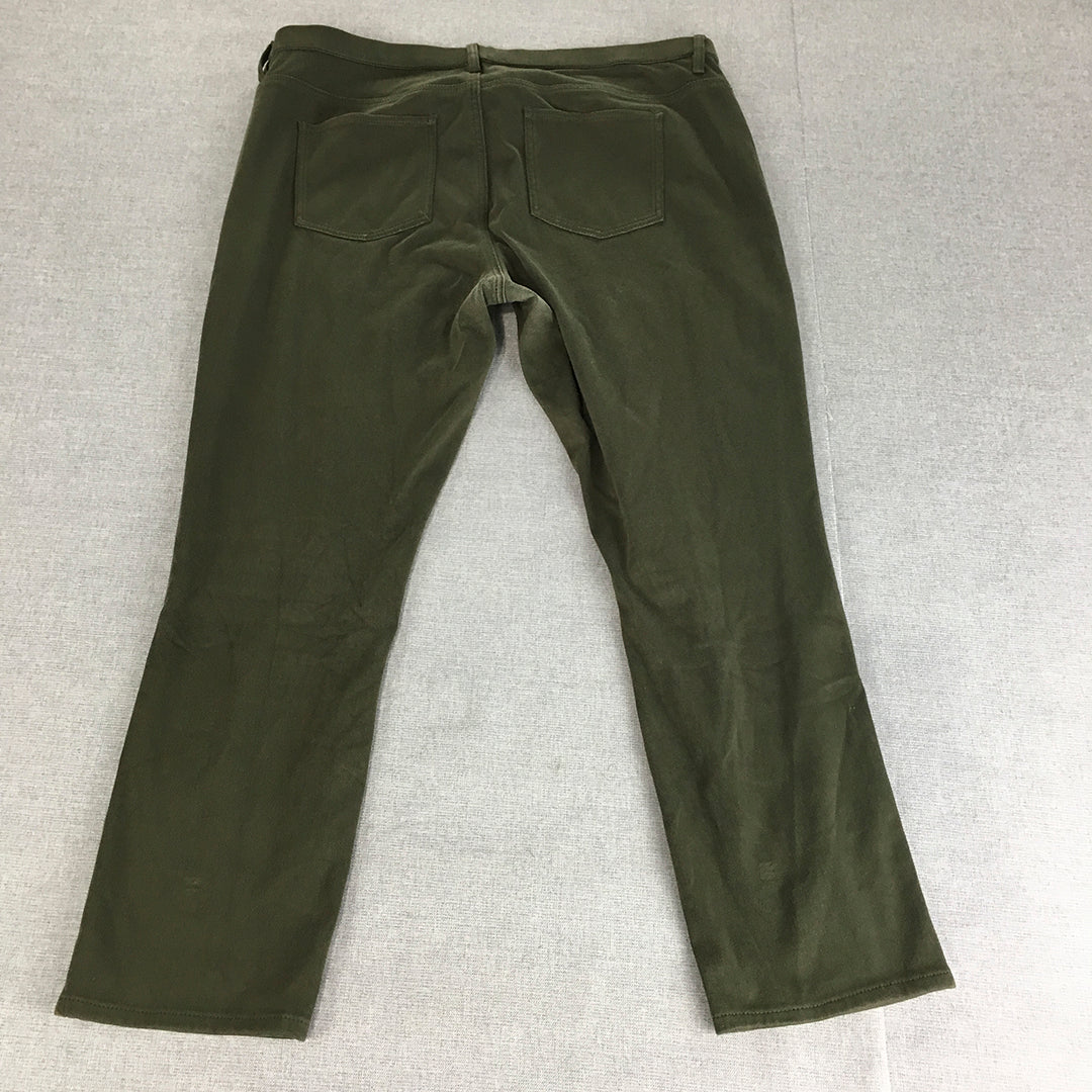 Uniqlo Womens Legging Jeans Size XL Khaki Green Skinny Stretch Denim