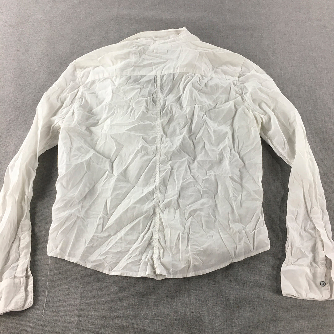 Velvet by Graham & Spencer Womens Shirt Size L White Long Sleeve Button-Up