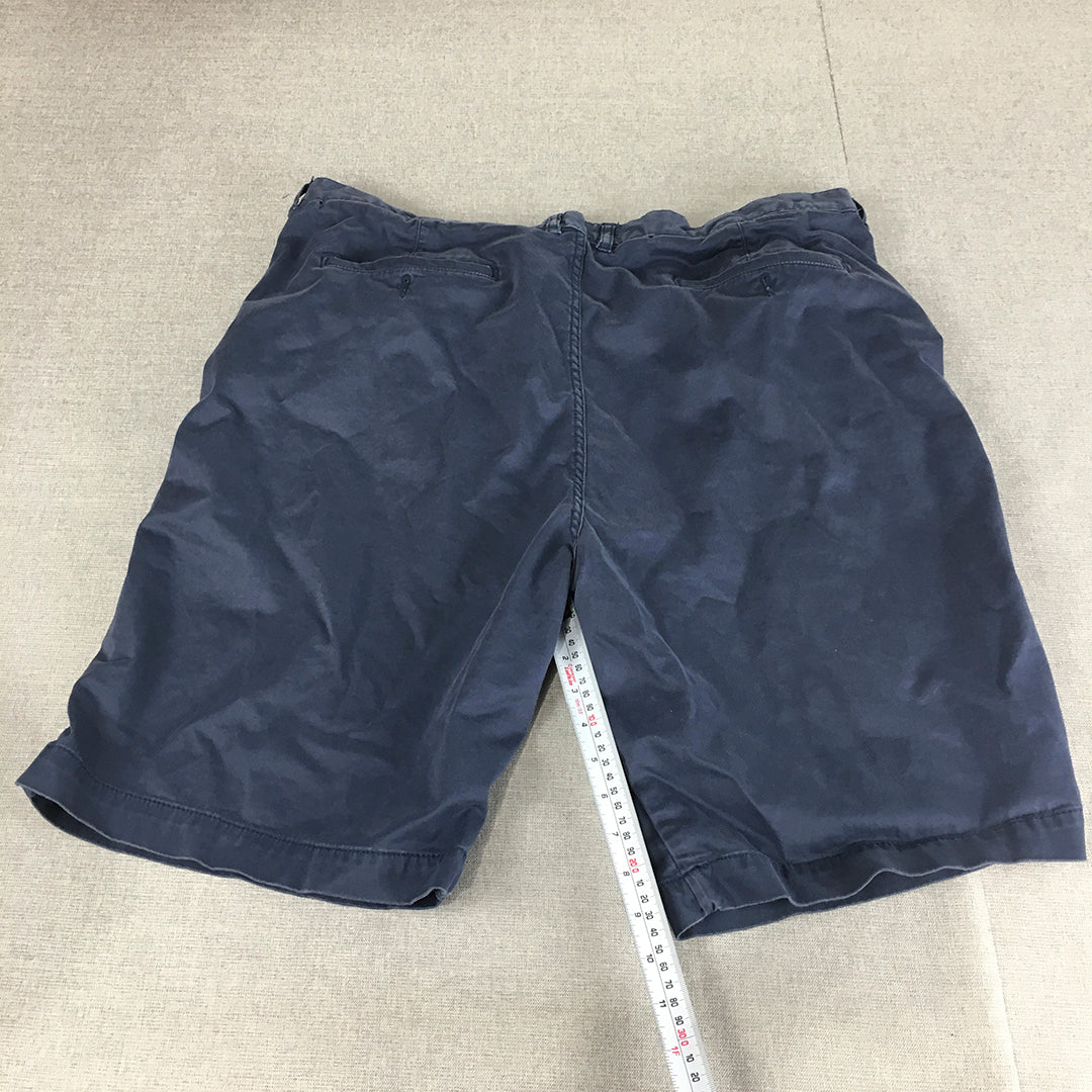 Jachs Mens Chino Shorts Size 36 Blue Pockets Casual Walking