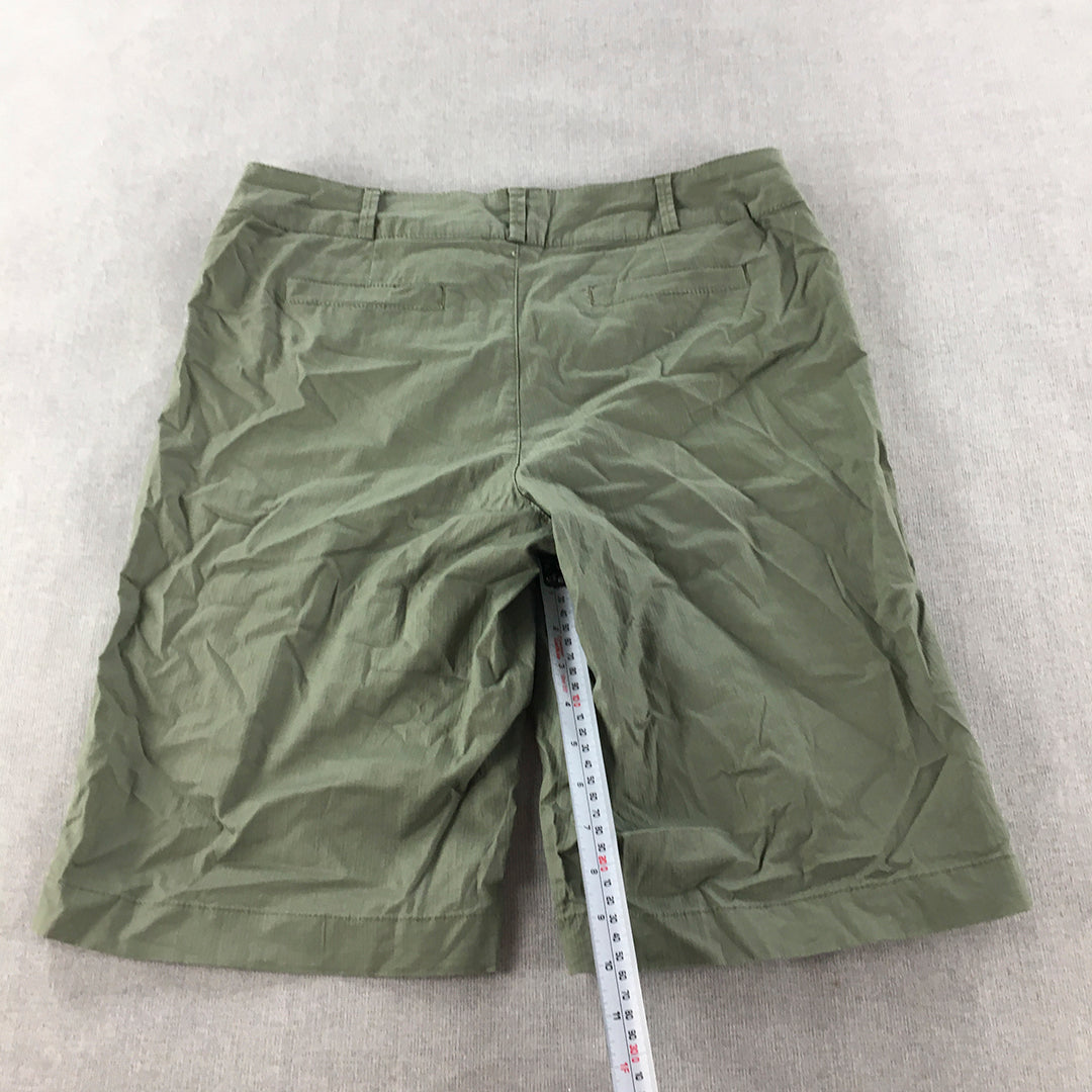 Esprit Womens Bermuda Shorts Size 12 Khaki Green Pockets