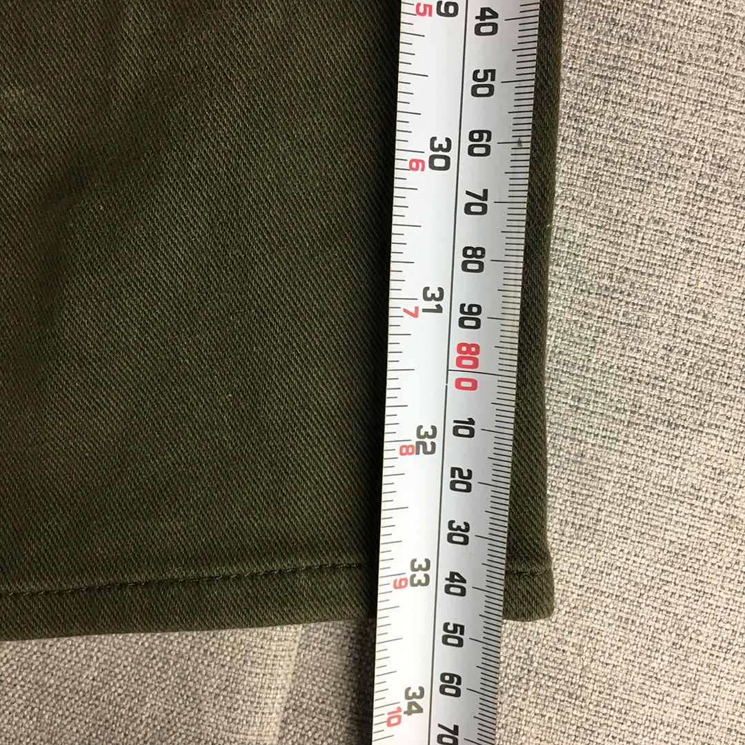 Uniqlo Womens Legging Jeans Size XL Khaki Green Skinny Stretch Denim