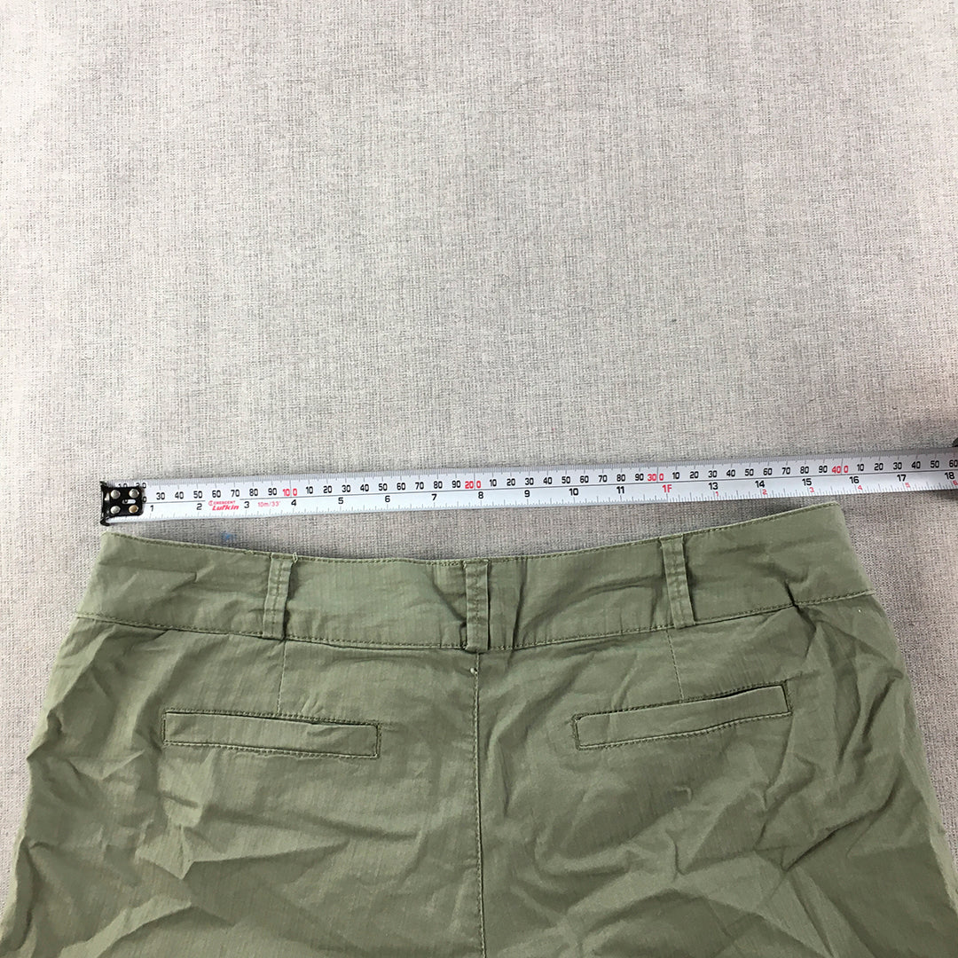 Esprit Womens Bermuda Shorts Size 12 Khaki Green Pockets