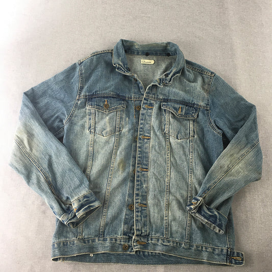 Another Influence Mens Jean Jacket Size M Blue Button Up Denim Pockets