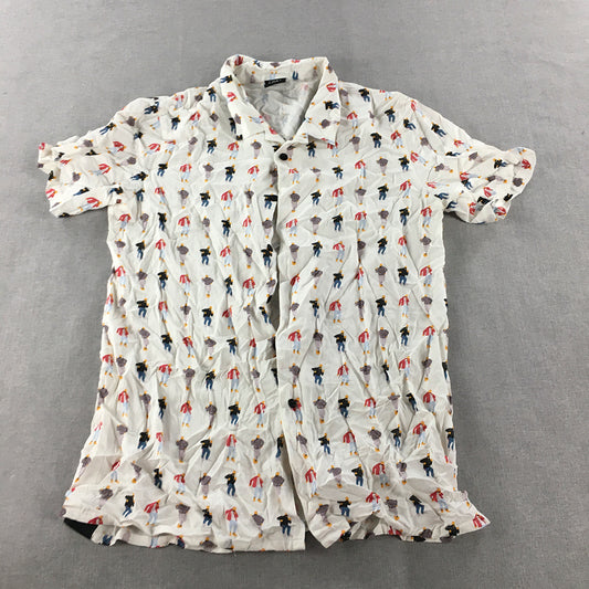 Goat Crew Mens Shirt Size L White Drake Dancing Hotline Bling Button-Up