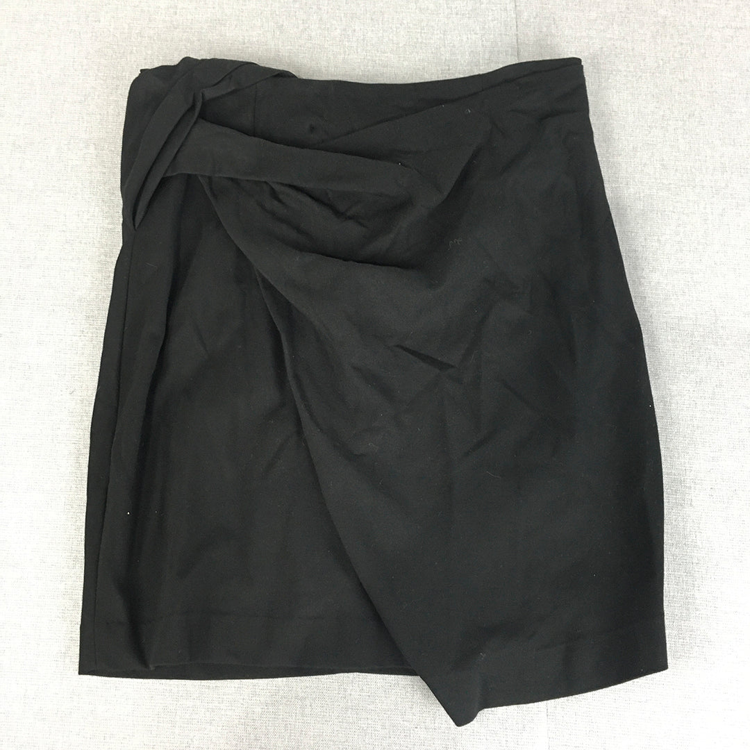 Seed Heritage Womens Mini Skirt Size M Black Wrap Stretch