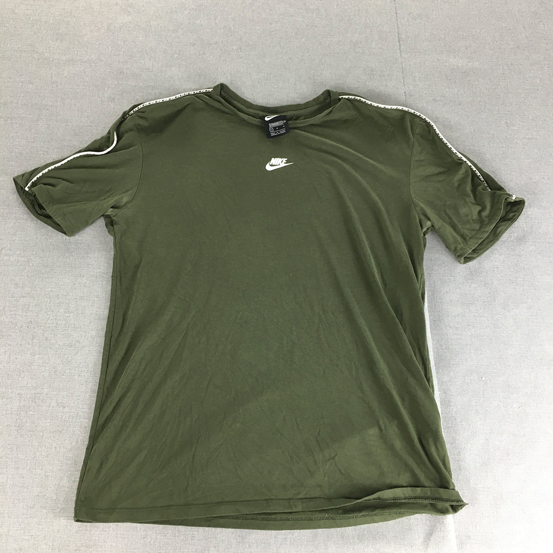 Nike Mens T-Shirt Size M Green Swoosh Logo Short Sleeve Crew Neck