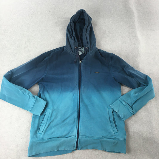 Wrangler Womens Hoodie Jacket Size S Blue Gradient Zip-Up Windbreaker Coat