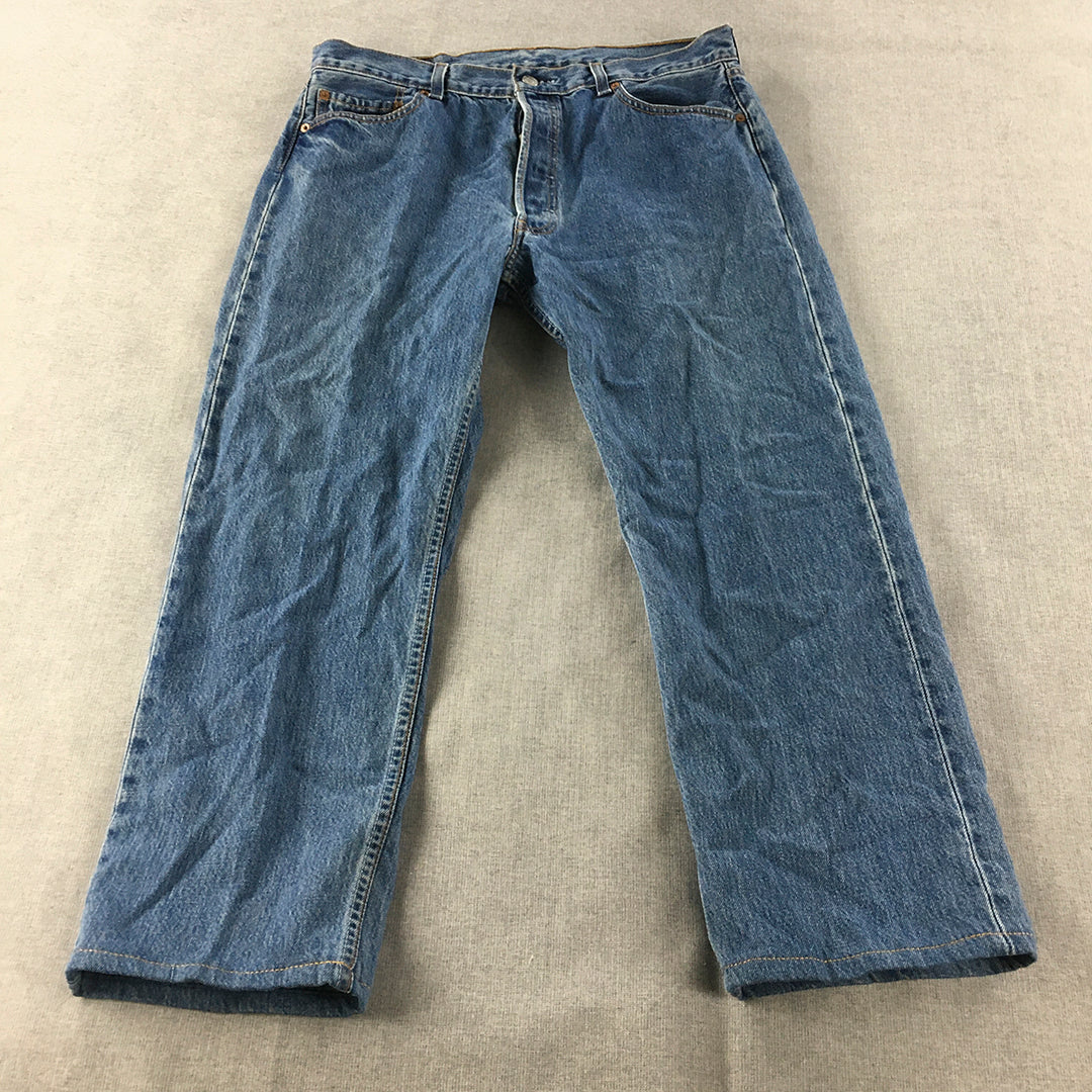 Levi's 501 Mens Jeans Size 35 Blue Straight Leg Denim