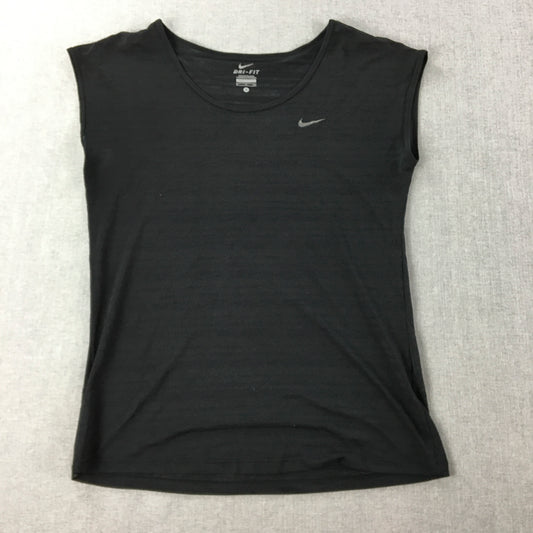 Nike Womens Top Size S Black Swoosh Logo Short Sleeve T-Shirt