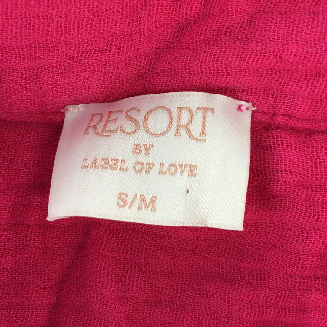 Resort By Label Of Love Womens Shirt Size S / M Hot Pink Button-Up Short Sleeve