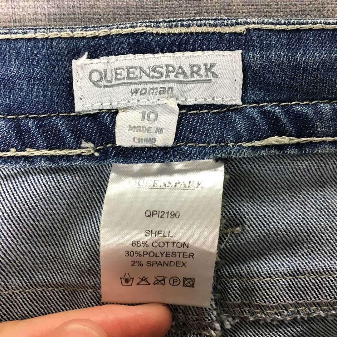 Queenspark Womens Skinny Jeans Size 10 Blue Light Wash Stretch Denim