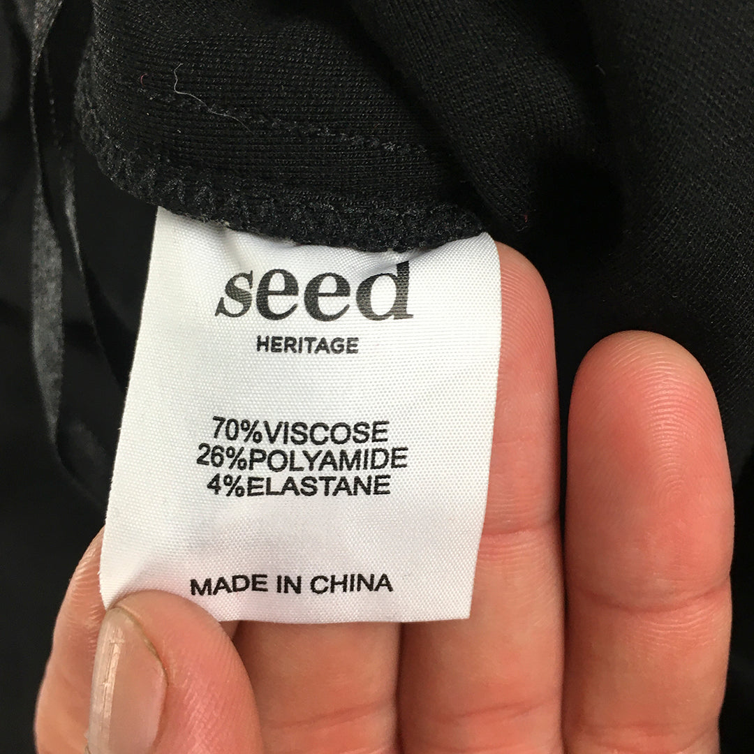 Seed Heritage Womens Mini Skirt Size M Black Wrap Stretch