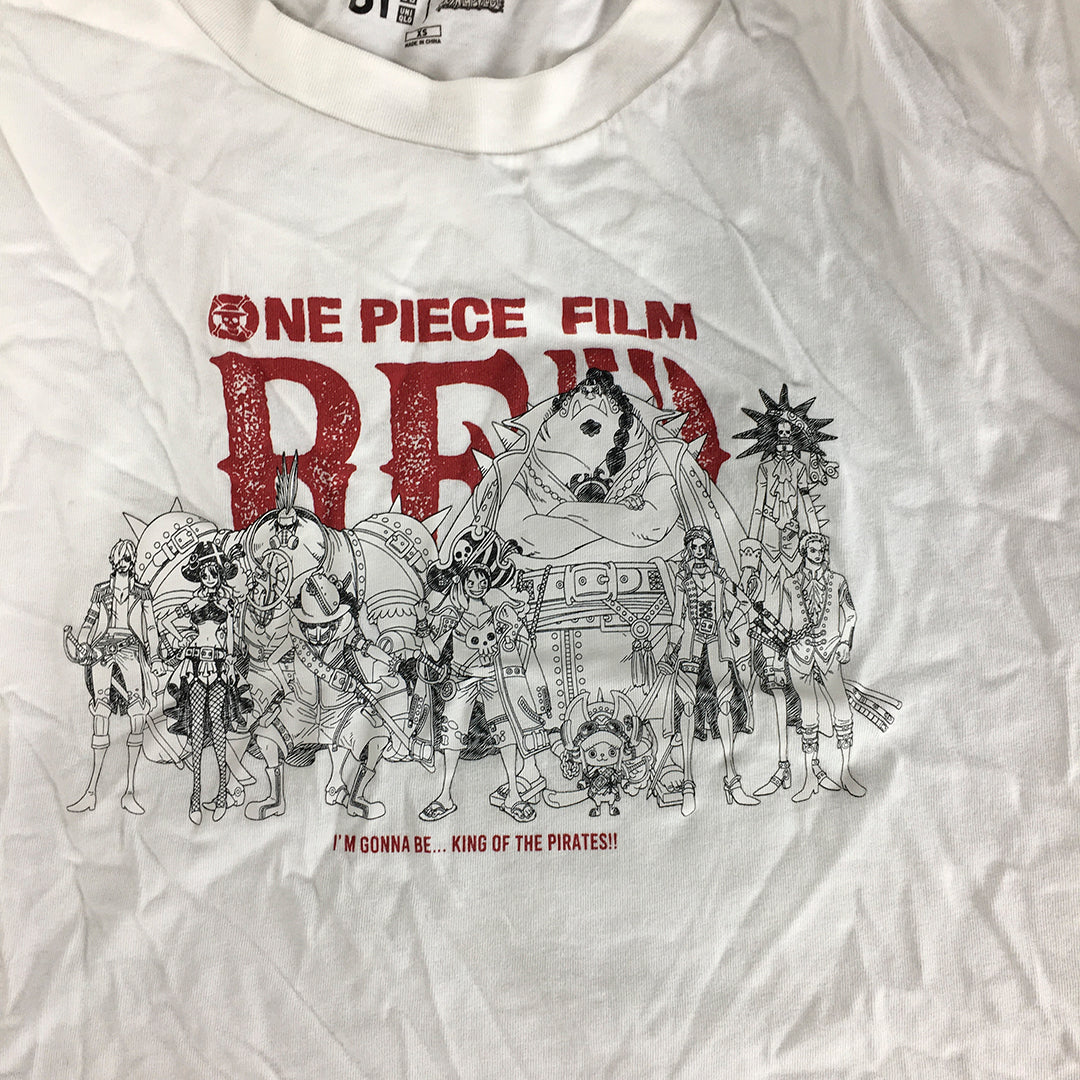 Uniqlo UT x One Piece Film Red Mens T-Shirt Size XS White Anime Manga