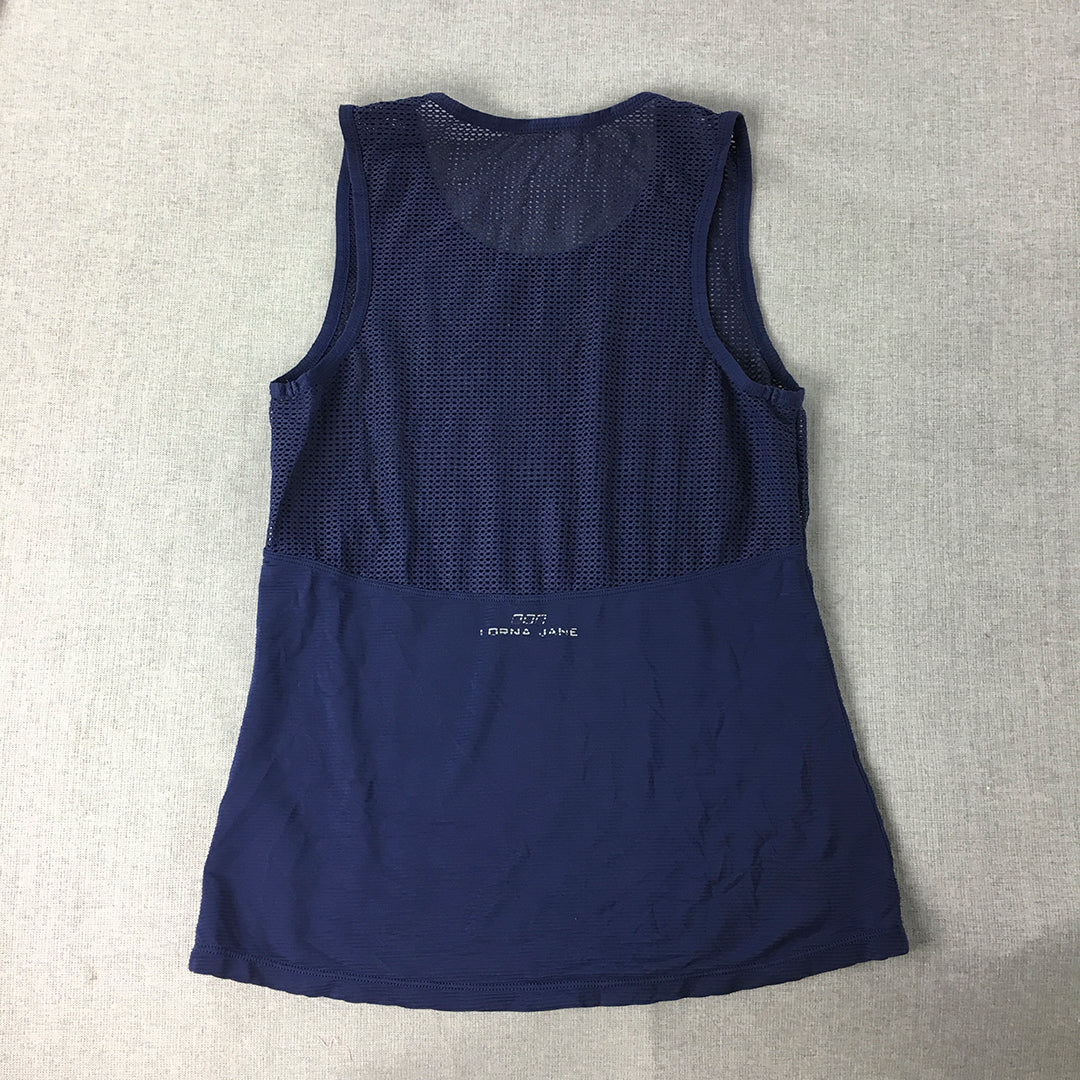 Lorna Jane Womens Tank Top Size S Navy Blue Sleeveless Singlet Shirt Gym