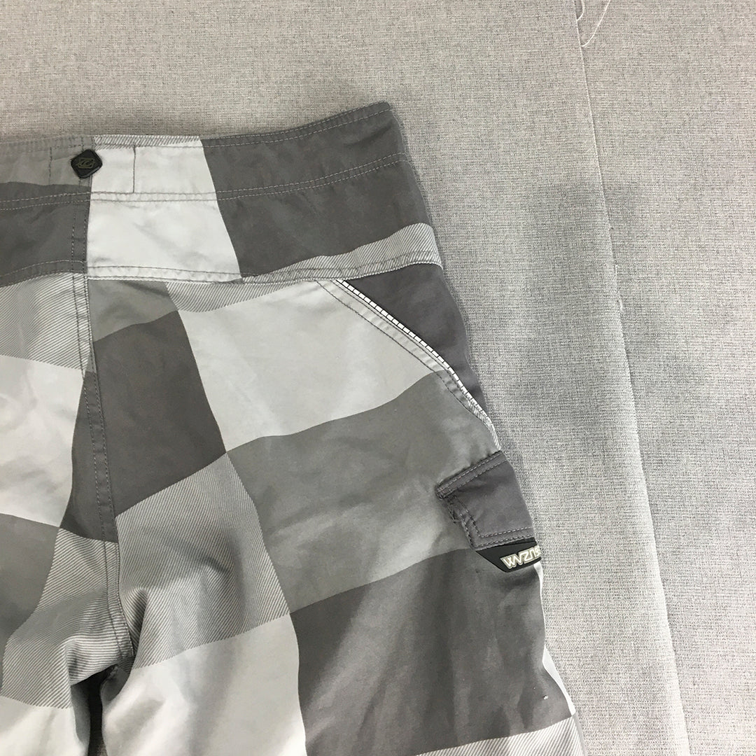 Wave Zone Mens Board Shorts Size M Grey Surf Swim Boardies