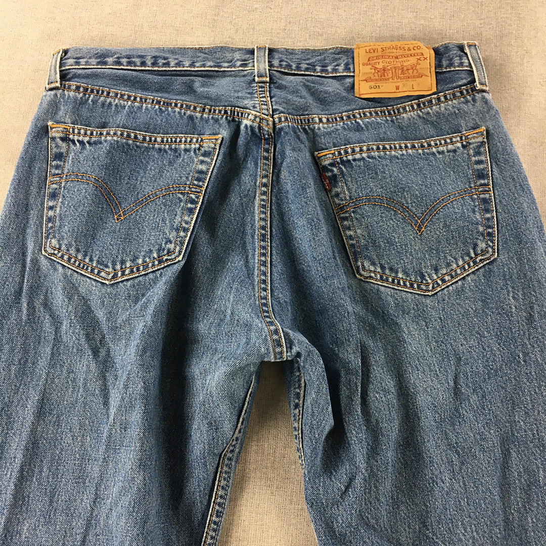 Levi's 501 Mens Jeans Size 35 Blue Straight Leg Denim