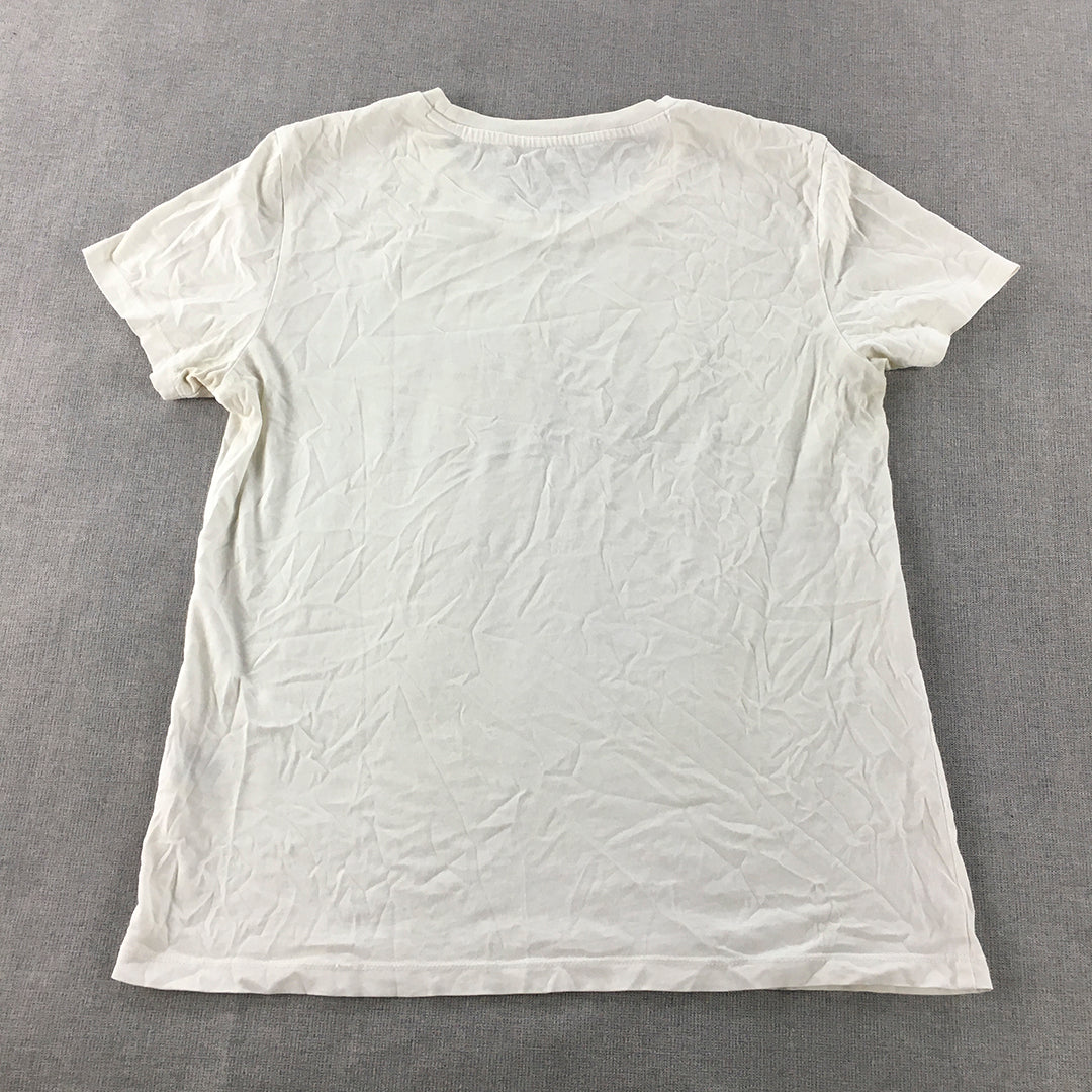 Levi's Womens T-Shirt Size S White Logo Short Sleeve Crew Neck Top