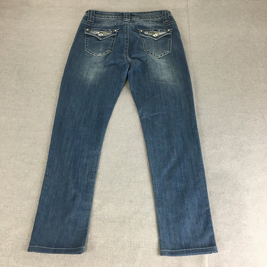 Queenspark Womens Skinny Jeans Size 10 Blue Light Wash Stretch Denim