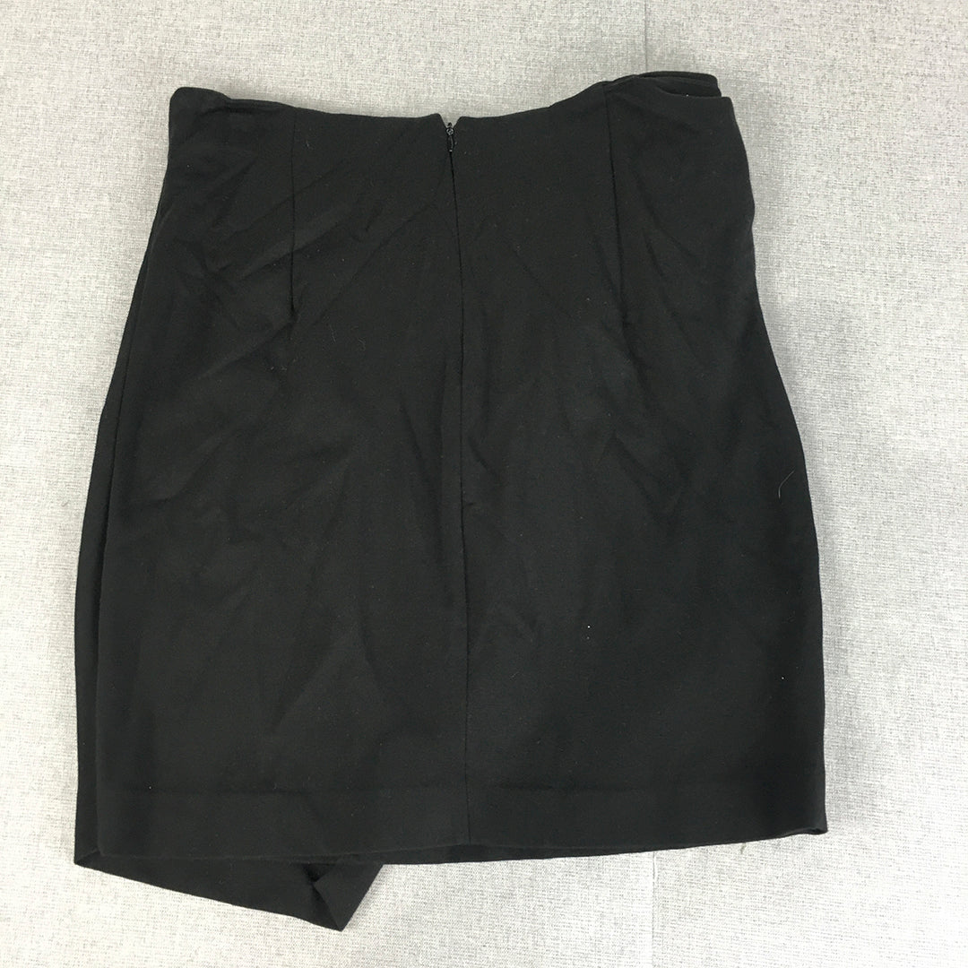 Seed Heritage Womens Mini Skirt Size M Black Wrap Stretch