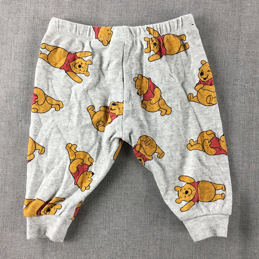 Disney Winnie The Pooh Baby Pants Size 00 (3 - 6 Months) Grey Elastic Waist