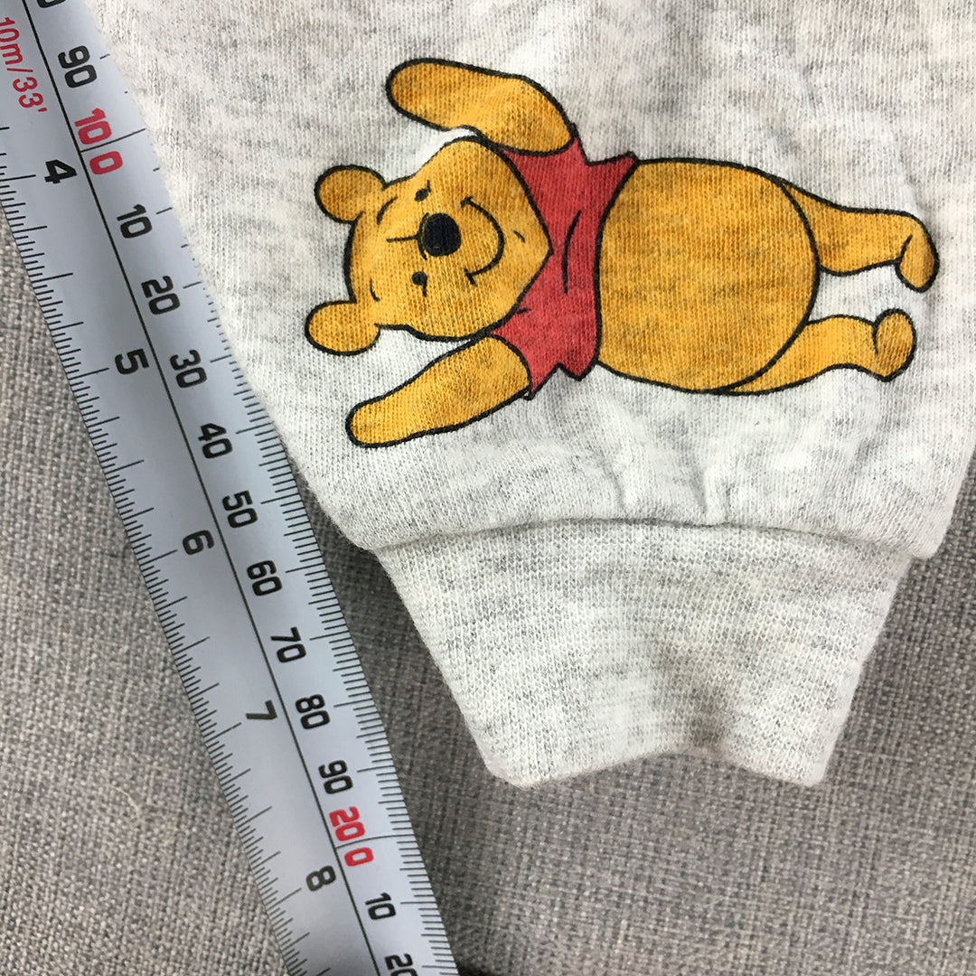 Disney Winnie The Pooh Baby Pants Size 00 (3 - 6 Months) Grey Elastic Waist