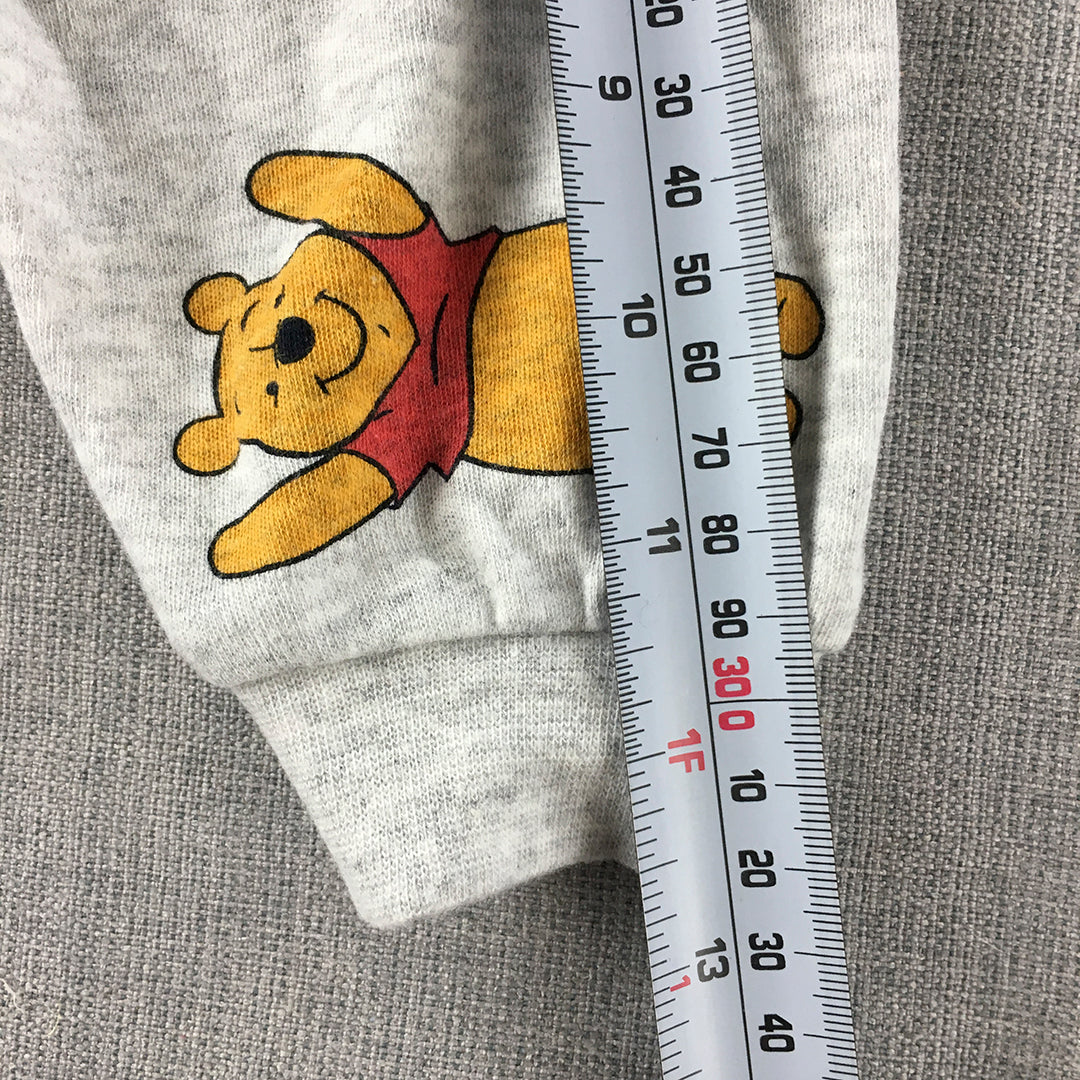 Disney Winnie The Pooh Baby Pants Size 00 (3 - 6 Months) Grey Elastic Waist