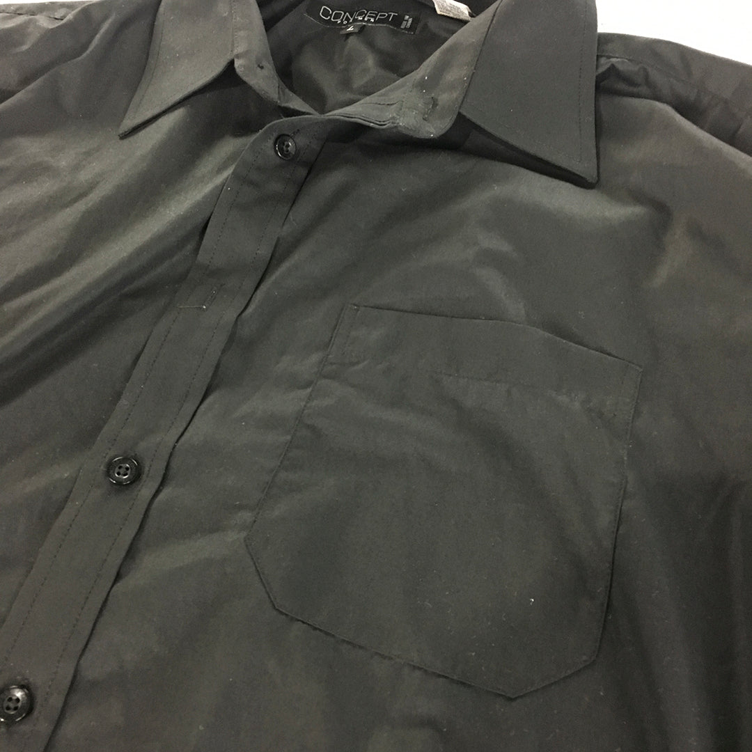 Concept Mens Shirt Size L Black Long Sleeve Button-Up Collared