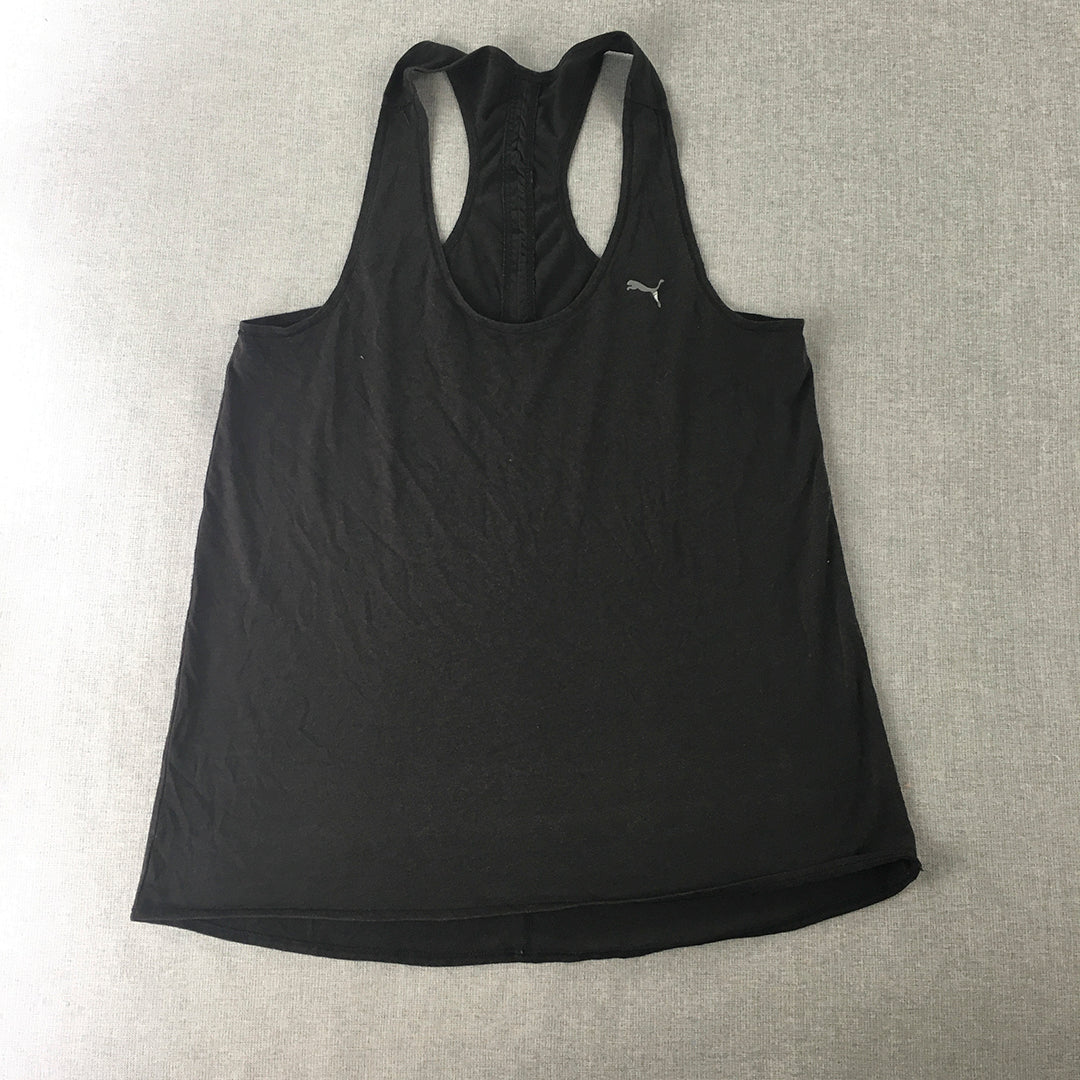 Puma Womens Tank Top Size S Black Logo Sleeveless Singlet Shirt