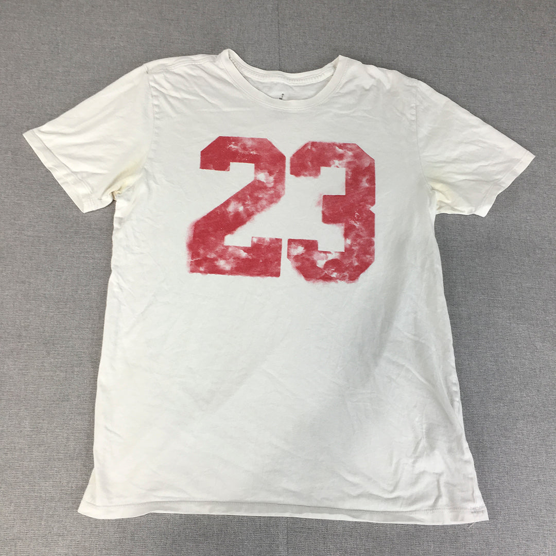 Nike Air Jordan Womens T-Shirt Size M White 23 Short Sleeve Crew Neck Tee