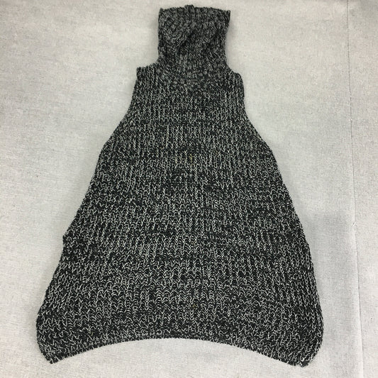 Miss Shop Womens Knit Sweater Vest Size 10 Black White Roll Neck Sleeveless