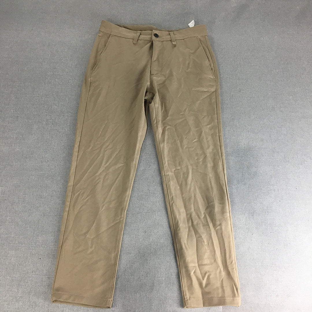 Zara Mens Chino Pants Size 30 (W30 x L28) Brown Slim Straight Pockets Trousers