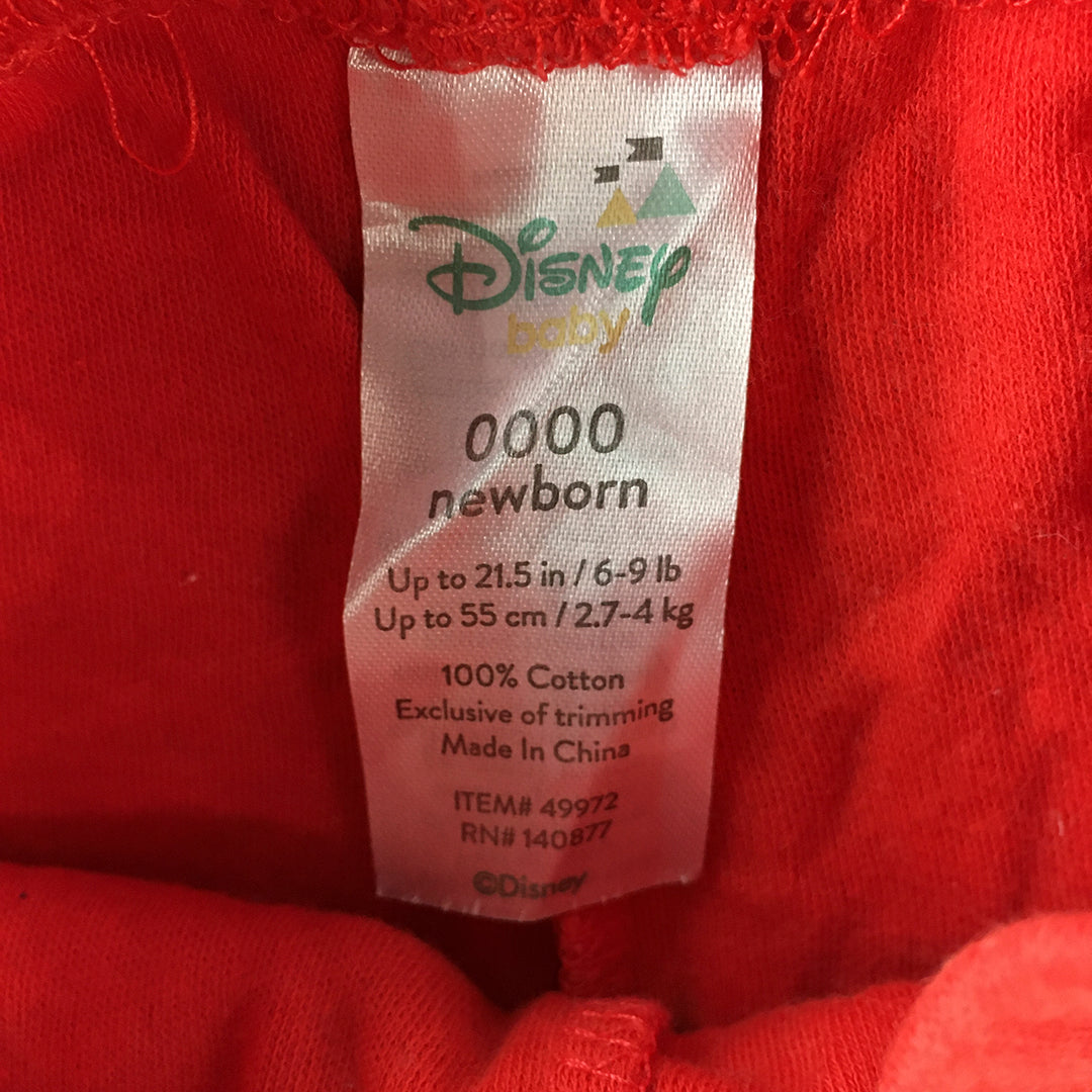 Disney Baby Newborn Shorts Size 0000 Red Drawstring Elastic Waist