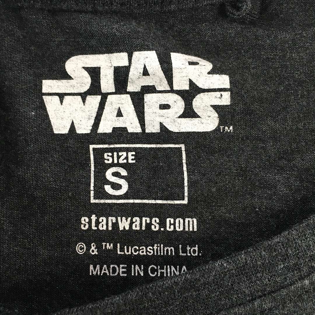 Star Wars Mens T-Shirt Size S Grey Logo Short Sleeve Tee