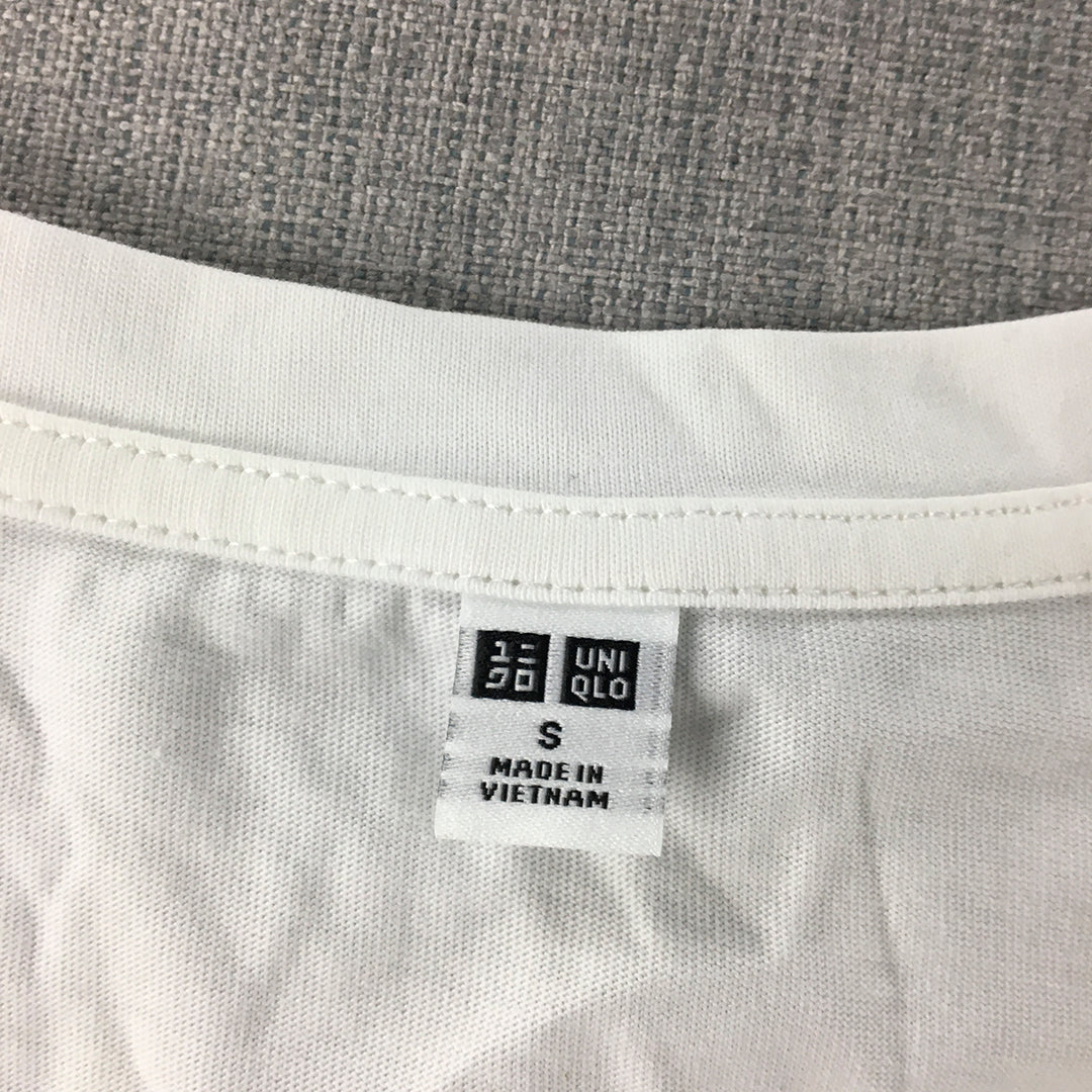 Uniqlo Womens T-Shirt Size S White Crew Neck Short Sleeve Top