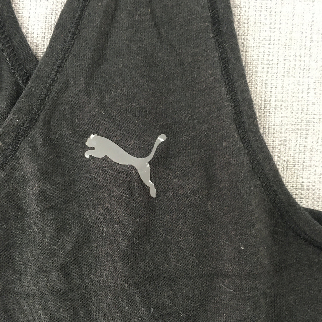 Puma Womens Tank Top Size S Black Logo Sleeveless Singlet Shirt